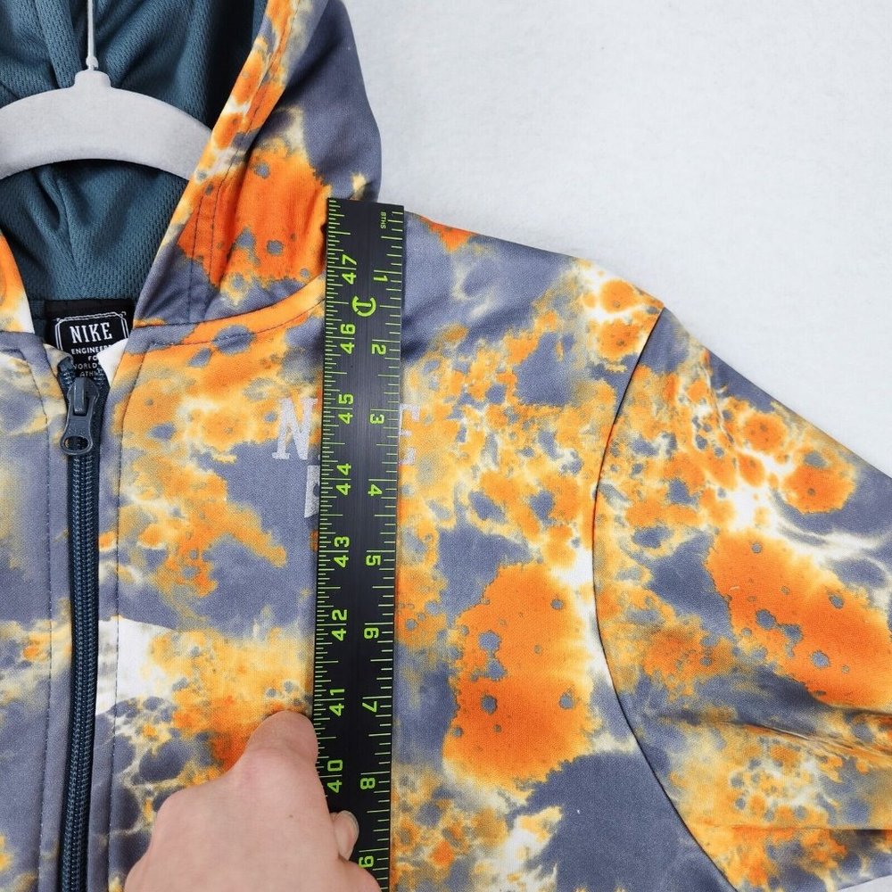 Nike Jacket Boys Large Orange Gray Hoodie Splatter 12/13 Years Youth Full Zip - Picture 6 of 14